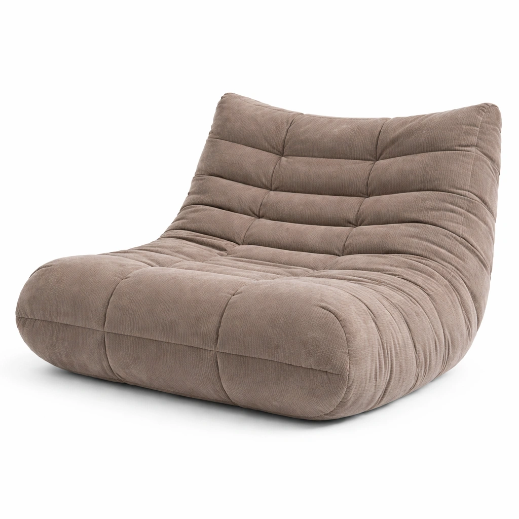 Bodensessel Stoff Braun Relax Modern